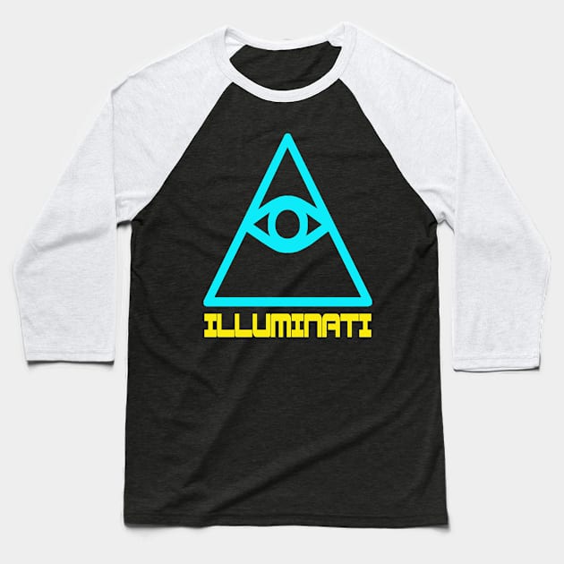 Illuminati Eye of Providence - All Seeing Eye Baseball T-Shirt by DazzlingApparel